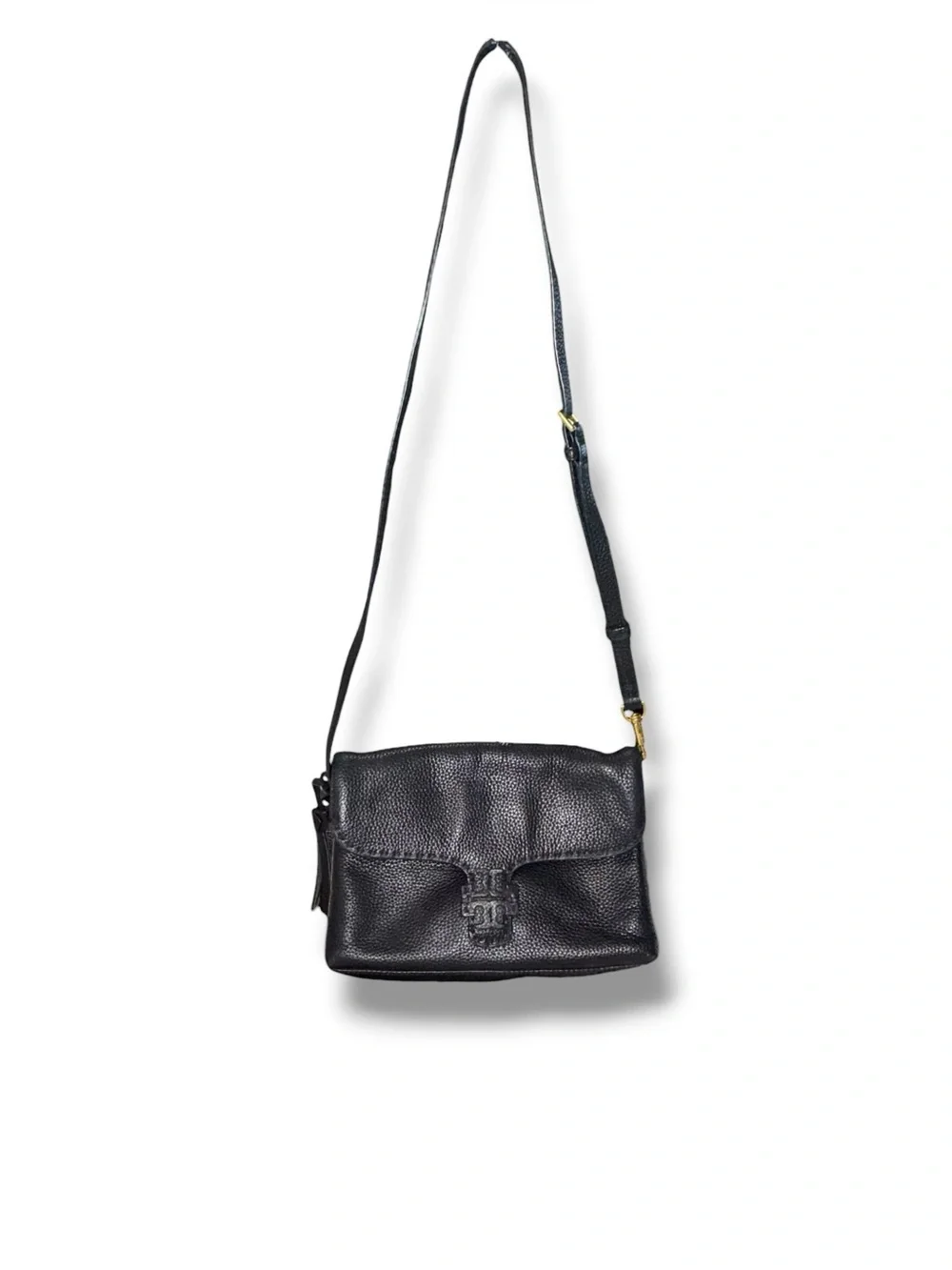 TORY BURCH McGraw Foldover Crossbody Bag - Black